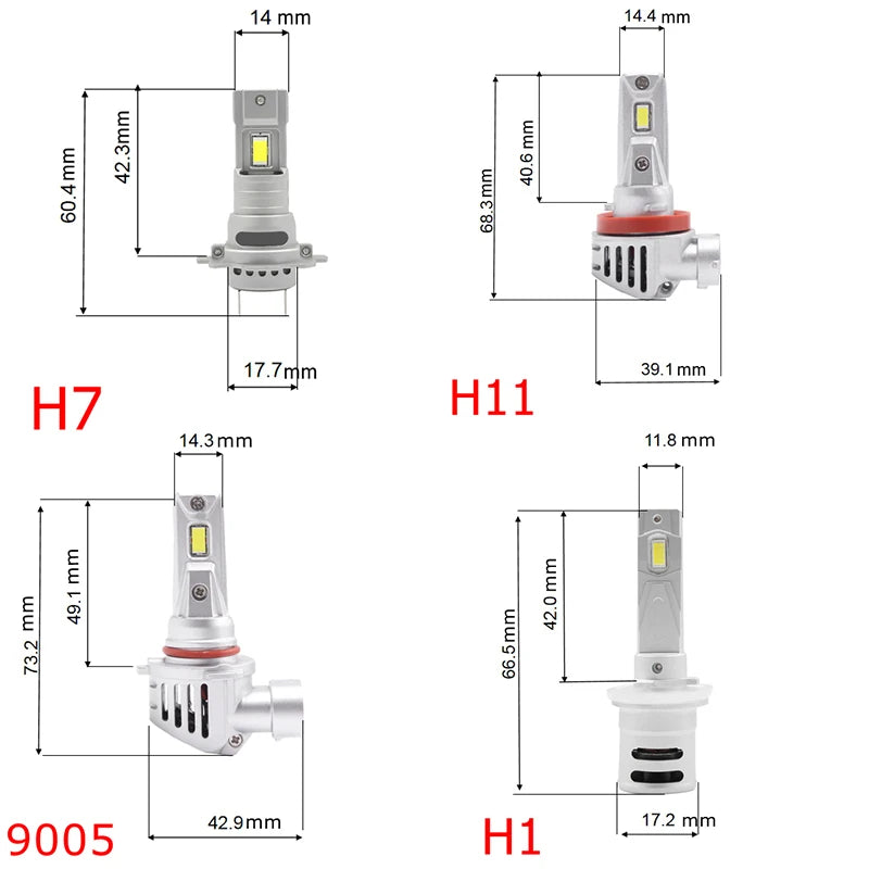 M2P 60W 13000LM Auto LED Headlights Bulb H7 H11 Fog Lamp 900