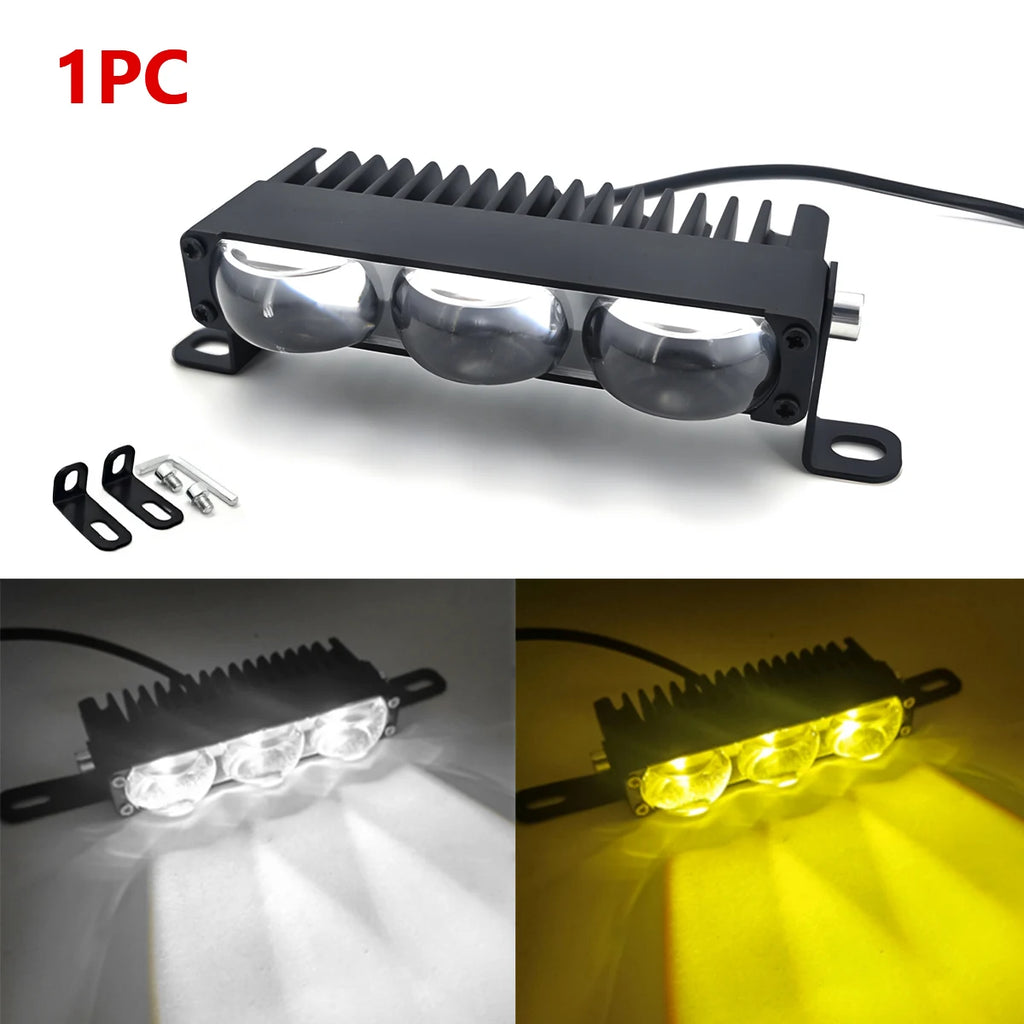 Mini LED Headlight Bumper Fog Lamps Projector Lens Car Grill Light Work Light Auxiliary Driving Lights for Car Motorcycle