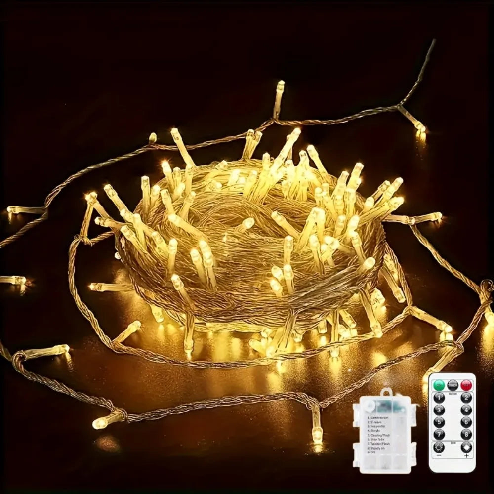 20M Fairy String Lights with Remote Control & Waterproof Battery Box used for Indoor Outdoor Christmas Wedding Party Home Decor