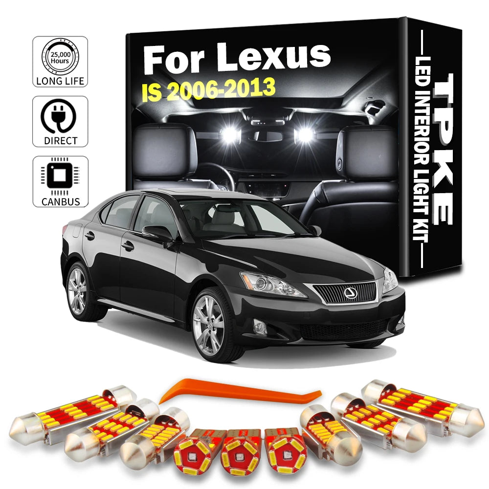 15Pcs Interior LED Light Kit Canbus For Lexus IS IS250 IS300