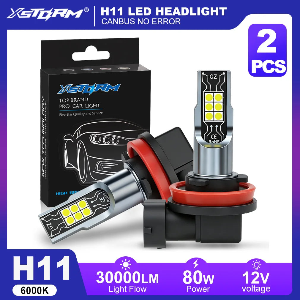 XSTORM 1/2 PCS H11 LED Fog Headlights Bulbs Canbus No Error 