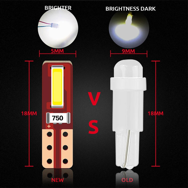 10/20/50 PCS T5 LED W3W W1.2W Led Bulb Car Interior Dashboar