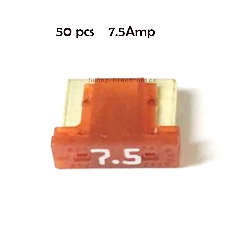 90/50pcs Fuses Micro Short Low Profile Mini Blade Fuse Assortment 3A 5A 7.5A 10A 15A 20A for Car Boat Truck SUV Automotive