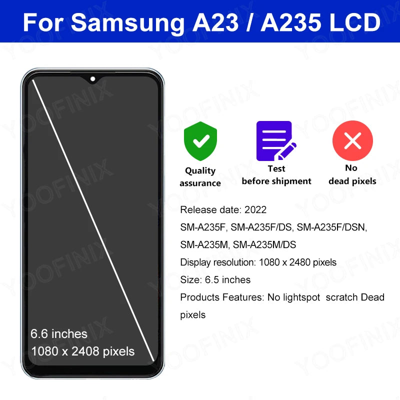 For Samsung Galaxy A23 LCD SM-A235F Display SM-A235M Touch S