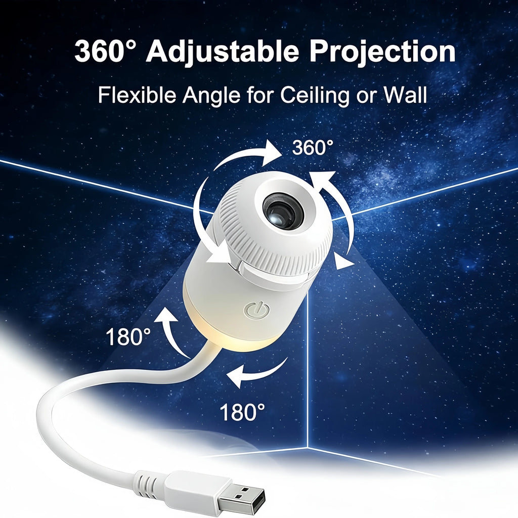 Galaxy Star Projector 2-in-1 Portable Lamp with 12 Slides 36
