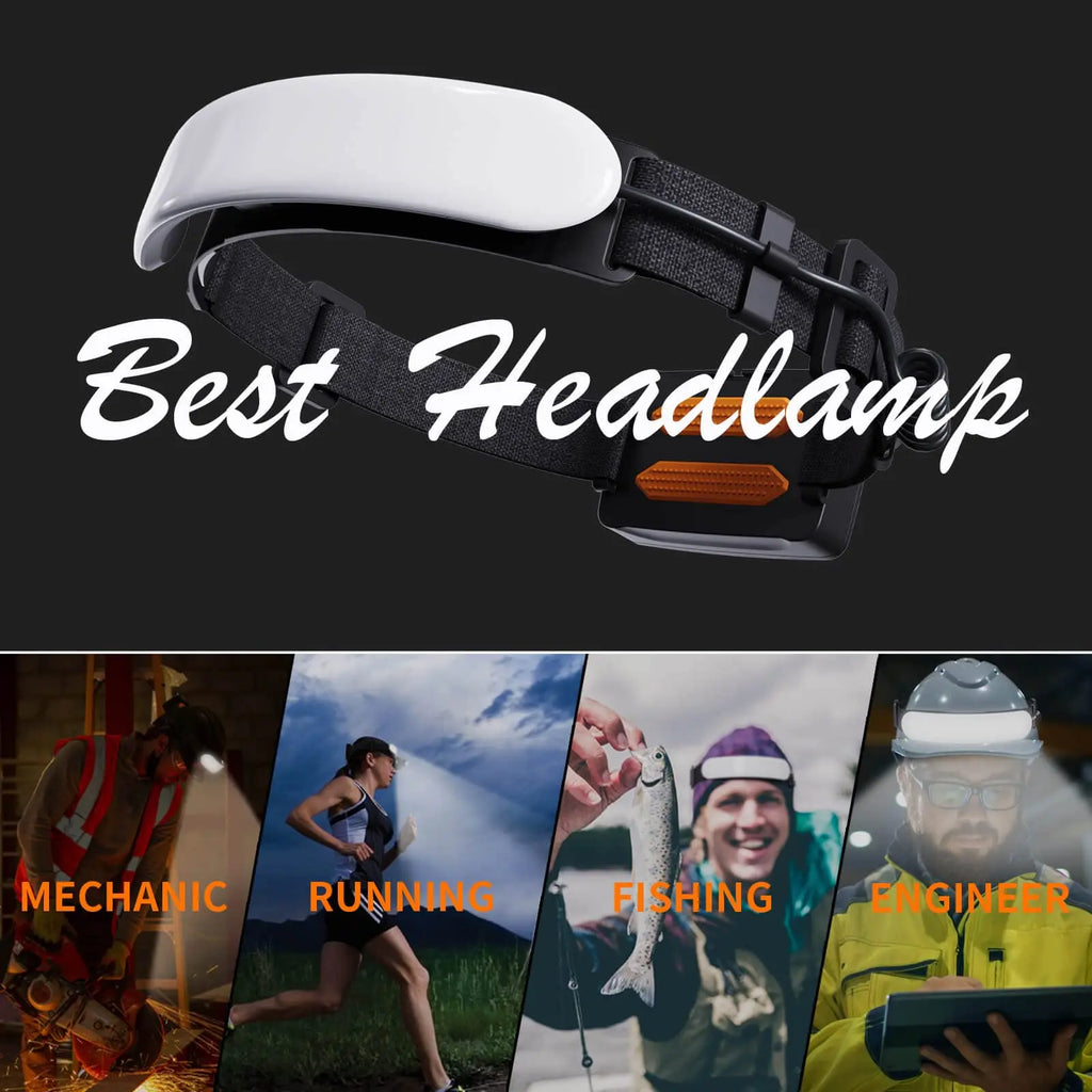 230 Wide COB LED Headlamp USB Rechargeable 5000/7500mAh Head