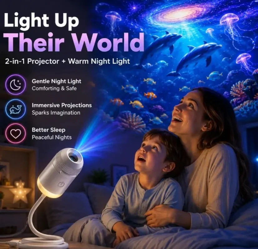 2 in 1 Rotatable Galaxy Starry Sky Sunset Projector Lamp Wir