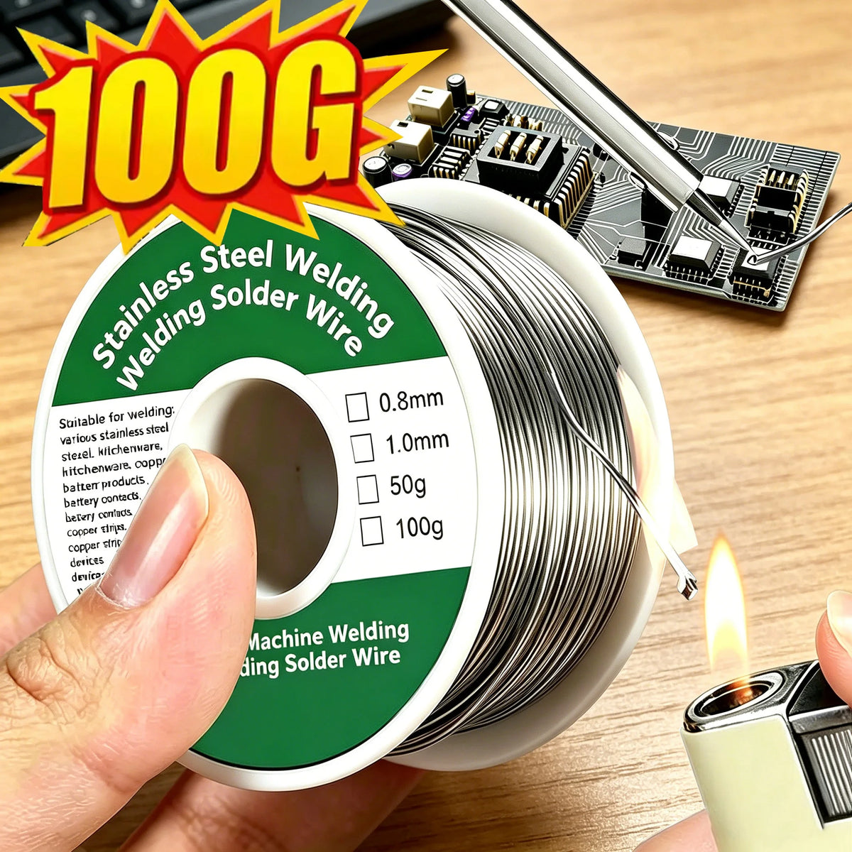 0.8mm 1.0mm 20g 50g 100g Soldering Rods Low Temperature Easy