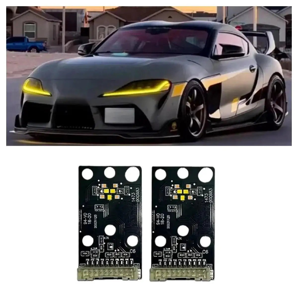 Angel Eye DRL LED Boards for Toyota GR Supra A90 A91 2020 2021 2022 2023 Headlight Daytime Running Light Red