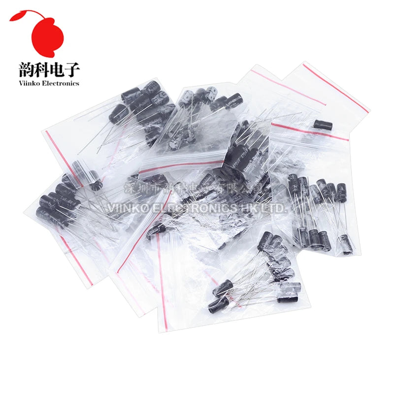120pcs Electrolytic Capacitor Assortment Kit 12Values 1uF - 