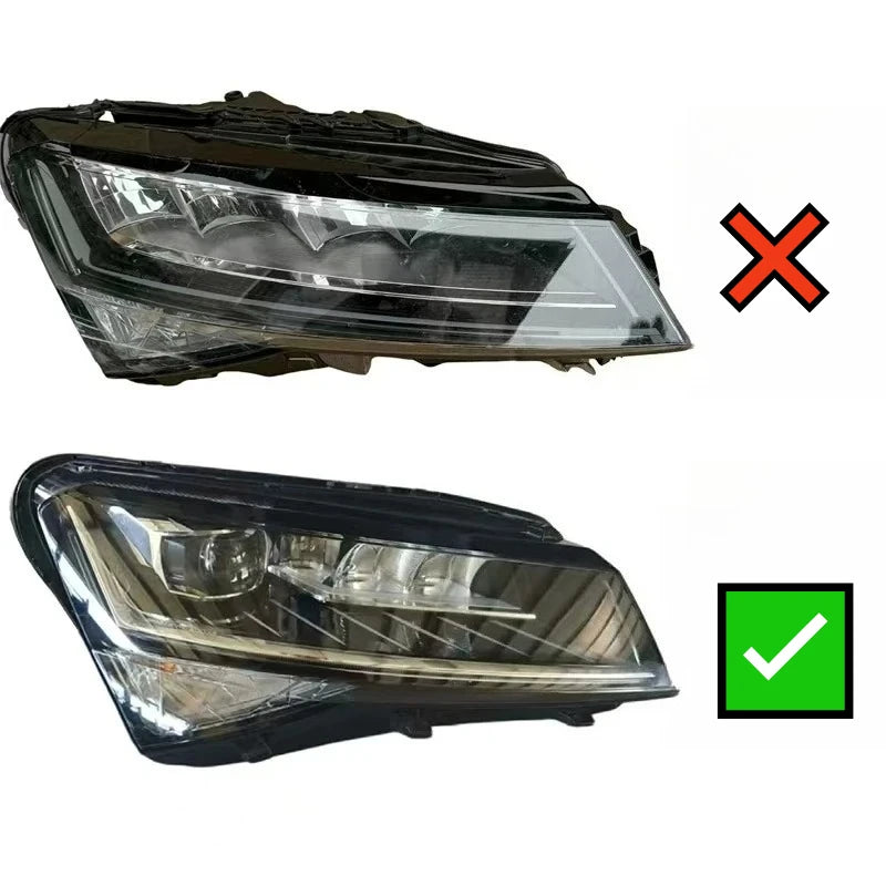DRL Light Guide Tube Strips LED Headlight Replacement Fit For VW Skoda Superb 3V3 High Spec 2019-2024 for VW