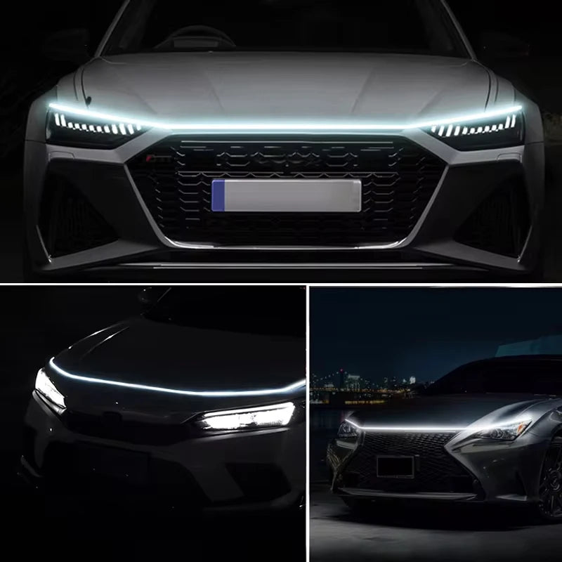 New LED Car Hood Decorative Light Strip Start Scan Dynamic A