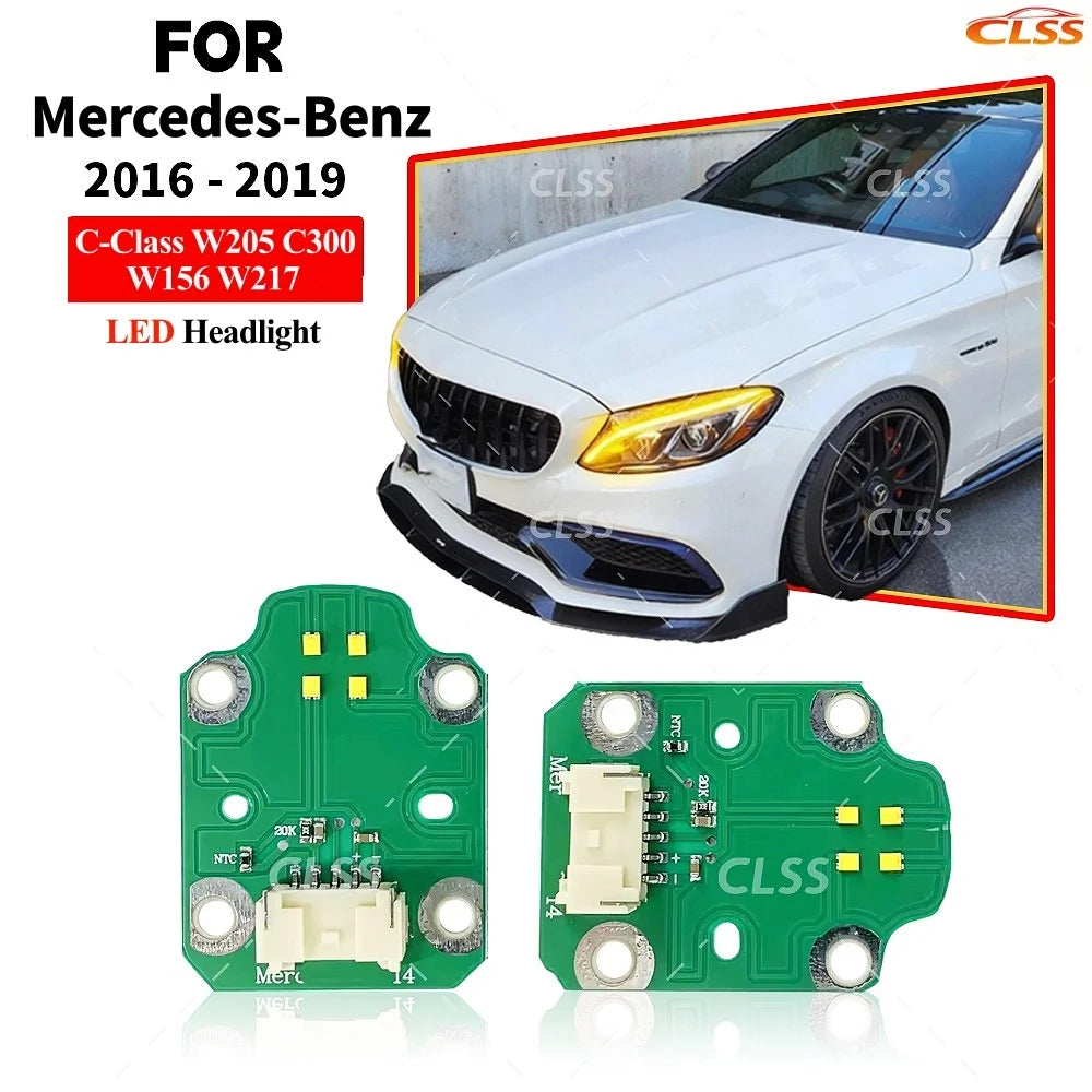 DRL LED Boards Lightsource For Mercedes-Benz C Class W205 C300 C350 2015-2018 Headlight Daytime Running Light