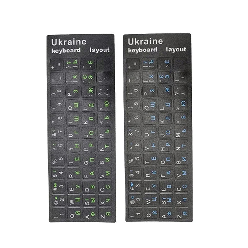 Ukrainian Keyboard Stickers Durable Alphabet Black Backgroun