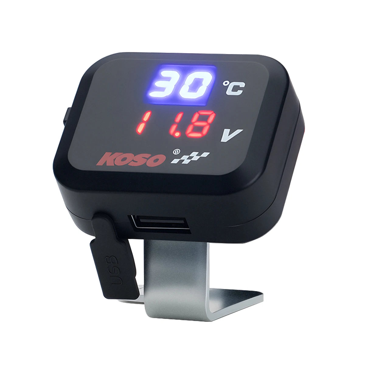 10-24V Multifunctional USB Port Motorcycle Fast Charger with Thermometer and Voltmeter Waterproof Digital Display Motor Parts