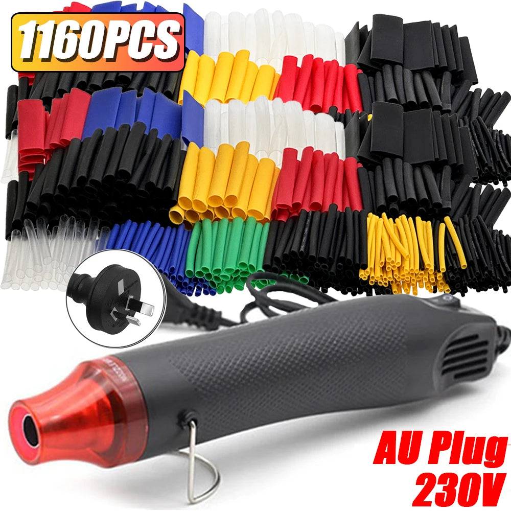 1160/580/164PCS Heat Shrink Tubing Kit Wire Shrinking Wrap Connect Cable Cover Protection Electrical Insulation Repairs