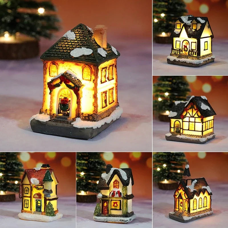 Christmas House Light Ornaments Xmas Gift New Year Navidad F