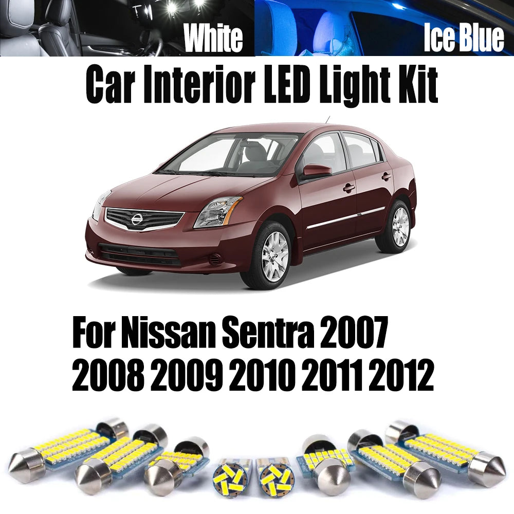 8-Piece LED Interior Light Kit for Nissan - Canbus Error-Free Interior Bulbs