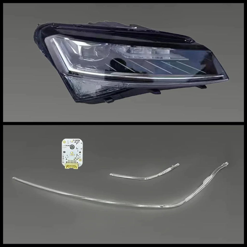 DRL Light Guide Tube Angel Eye Day Running Light Strip Chip Board For Volkswagen VW Skoda Superb 2019-2025