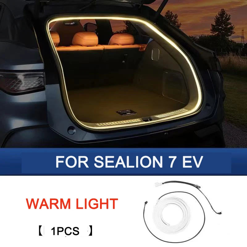 For BYD SEALION7 SEALION 7 Sea Lion 7 EV Car Boot Luminous Trunk LED Light Strips Waterproof Flexsible Car Accessory