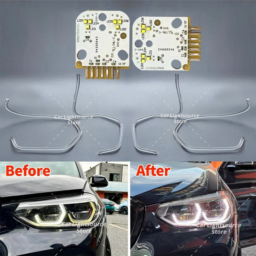 DRL LED Boards Light Guide Plate Headlight Daytime Running Light Tube Guide Strip Angel Eyes for BMW G01 F97
