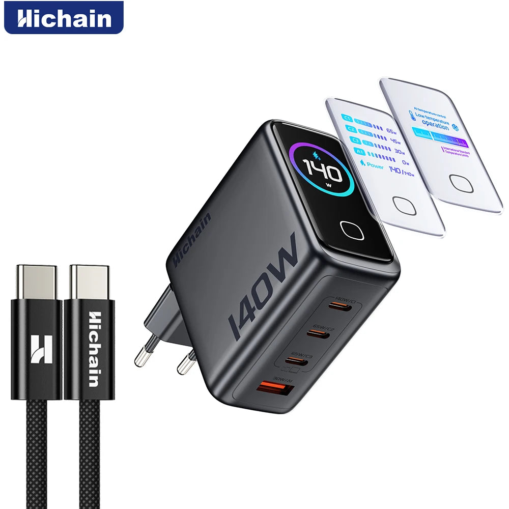Hichain PD3.1 140W GaN USB C Charger 4-Port Charging Adapter