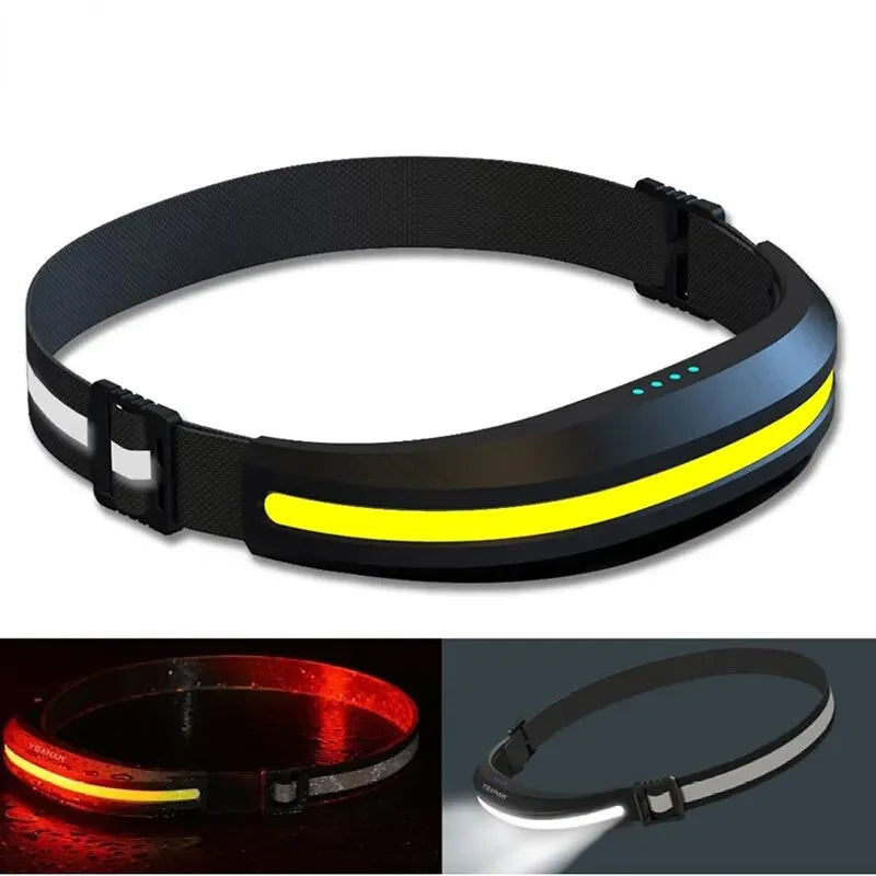 Portable COB Headlamp Rechargeable Red and White Light Work 