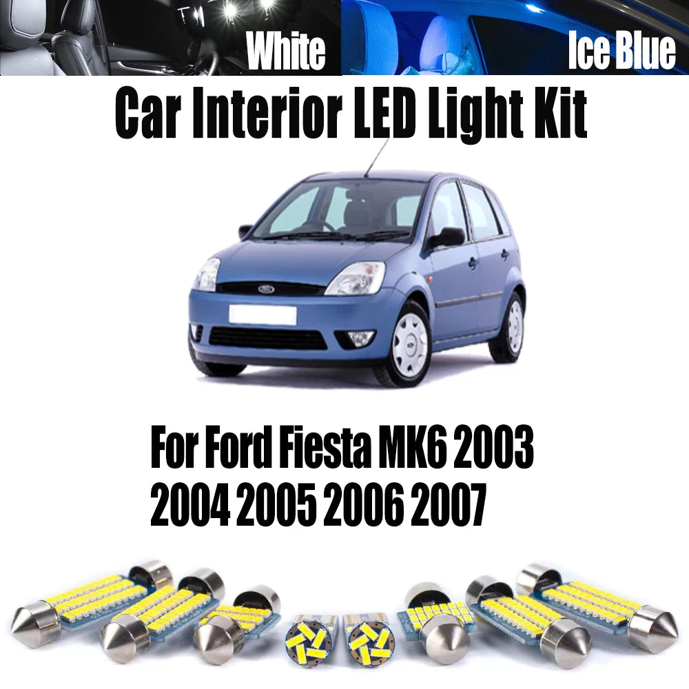 13-Piece LED Interior Light Kit for Ford MK6 - Canbus Error-Free Interior Bulbs