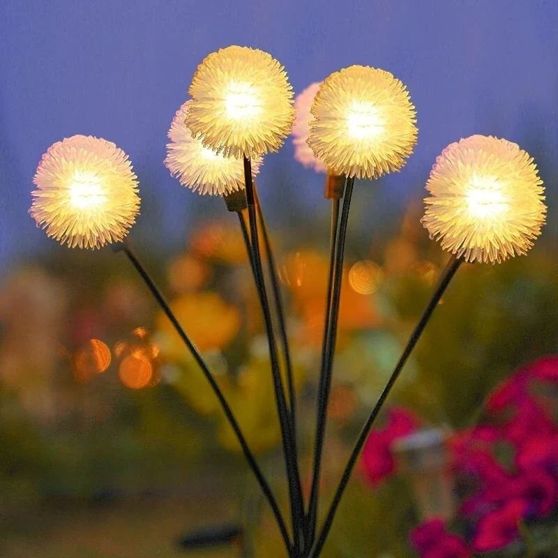 Solar Dandelion Lights 6 Heads Always on/Flashing Lawn Lamp 