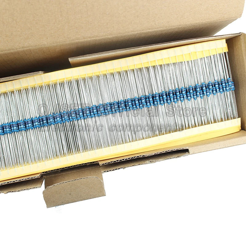 100pcs 1/4W Metal Film Resistor Element 1% 0.25W 1K 1.5K 2.2
