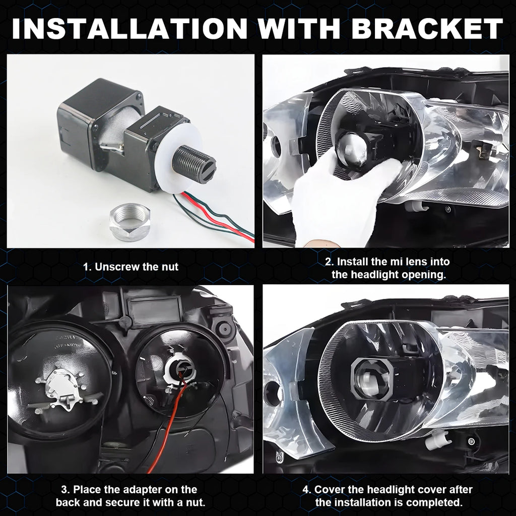 12V Motorcycle 1.5 Inch mini Bi Led Projector Lens Headlight