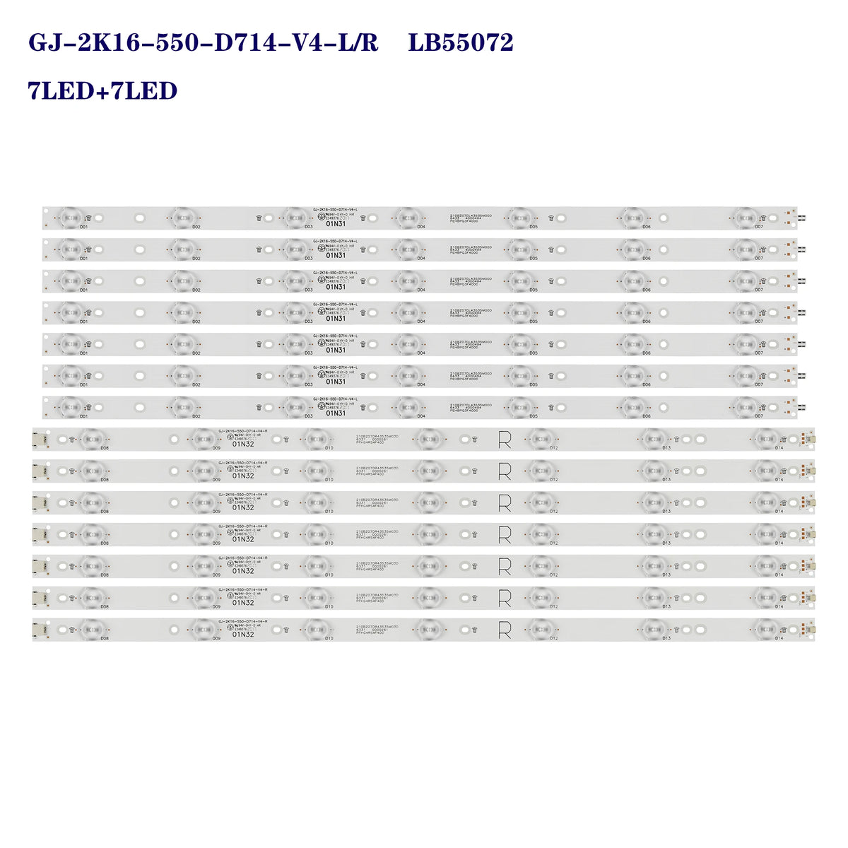 LED Strip for 55PUS6501/12 55PUS6551/12 55PUS6561 55PUS6581 TPT550U2 GJ-2K16-550-D714-V4-L R LBM550M0701-KY-4