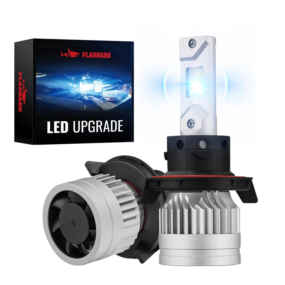 2Pcs H13/9008 80W 6500K White 24000LM IP67 LED Headlight Bul
