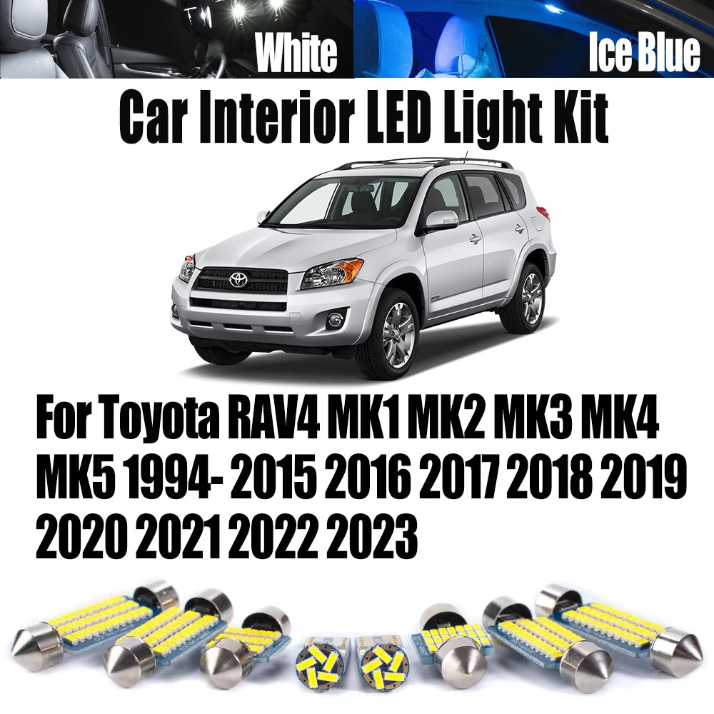 LED Interior Light Kit for Toyota RAV4 MK5 MK3 1994-2018 - Canbus Error-Free Interior Bulbs