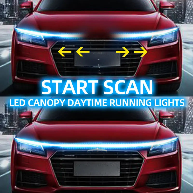 RXZ LED Daytime Running Light Scan Starting Car Hood Decorat