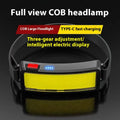 COB LED Super Bright Headlamp Rechargeable 180 Head Lamp Fla