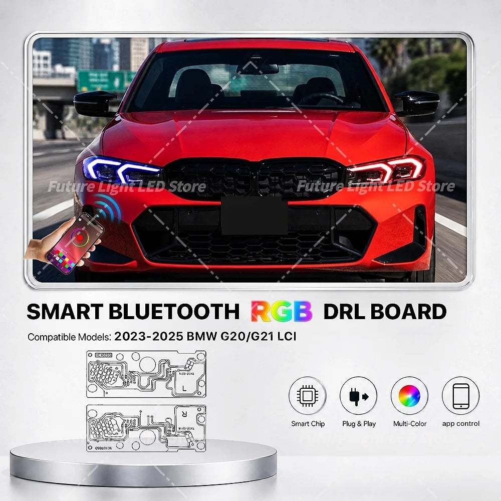 DRL Boards Angel Eyes APP Control Multicolor Daytime Running Lights Module RGBW for BMW G28 G21 G20