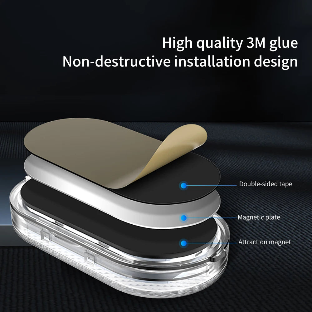 1/2pcs Multi Color Car Light Wireless LED Touch Light Roof C