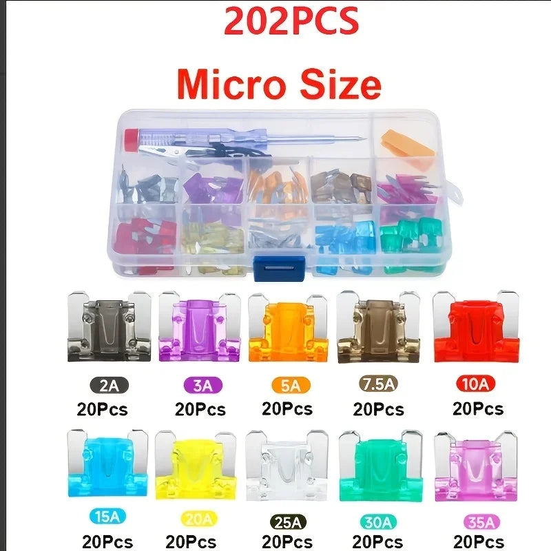 Super Mini Car Fuse Set Combination 202/102 Pcs Automotive C