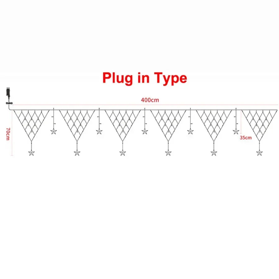 2024 New LED Net Mesh Fairy String Light EU/US Plug 8 Modes 