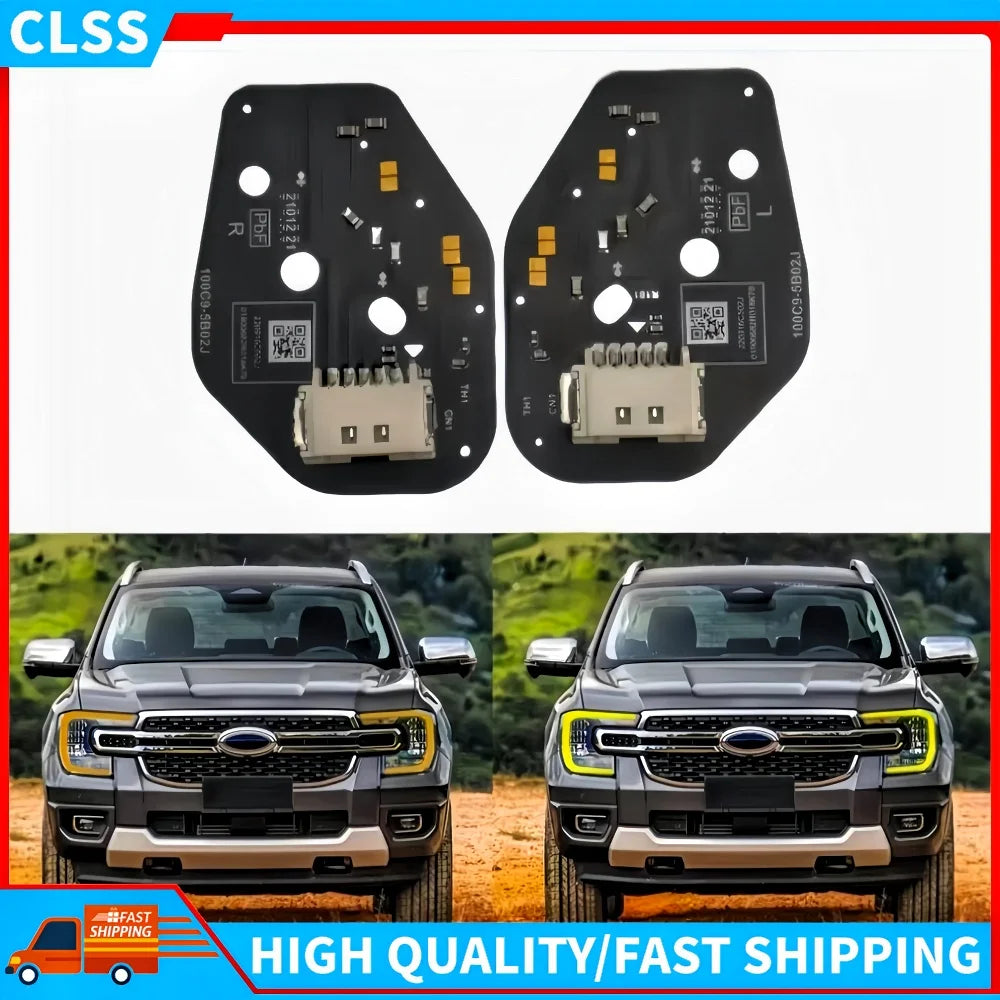 Headlight Angel Eyes Turn Signal DRL LED Boards For Ford Ranger T9 XL XLT 2024-2025 Daytime Running Light