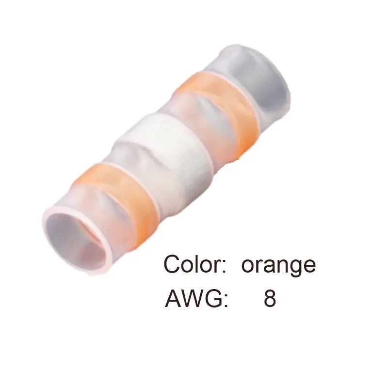 50PCS Heat Shrinkable Wire Connectors SST21 Waterproof Sleeve AWG22-18 Butt Electrical Splice Tinned Solder Seal Terminal