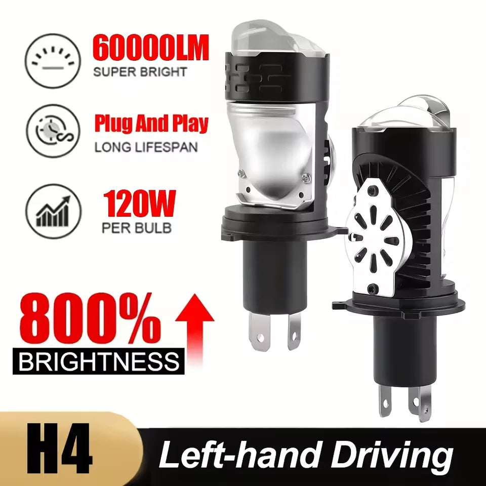 1200000LM H4 LED Projector Car Motorcycle Headlight Bi LED M