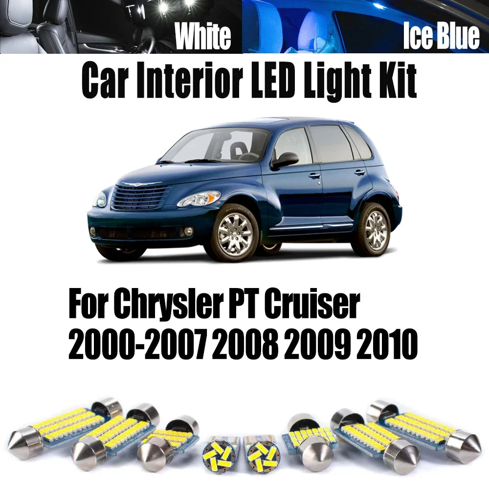 11-Piece LED Interior Light Kit for Chrysler 2000-2007 - Canbus Error-Free Interior Bulbs