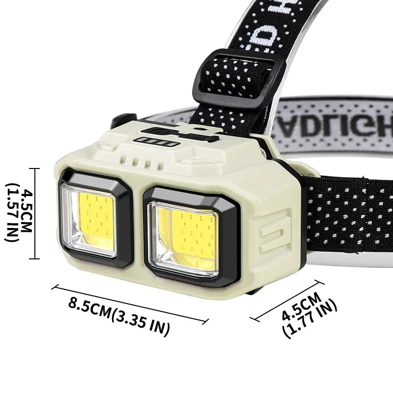 Powerful LED Induction Headlamp Type-C Charge 4 Lighting Mod
