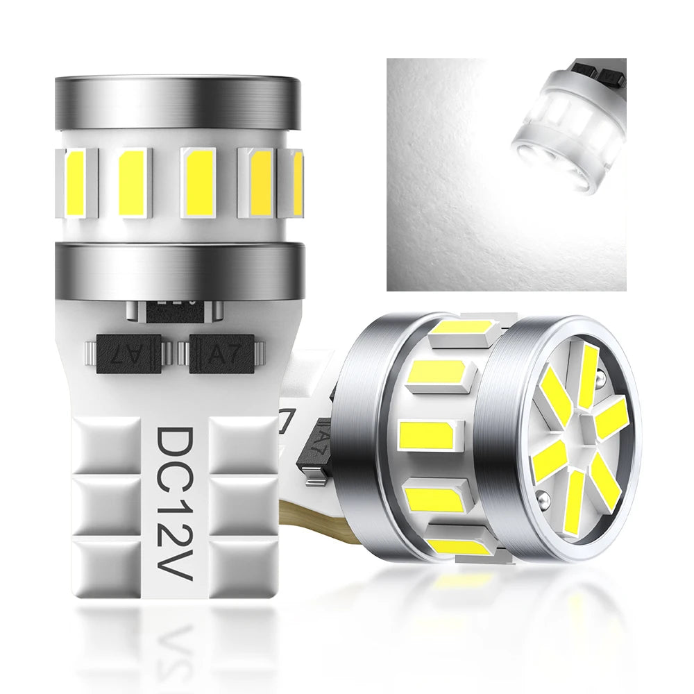 AUXITO 2Pcs Car Light T10 Led Yellow Position Side Marker Parking Signal Lamp Canbus W5W LED Bulb White Interior Lighting