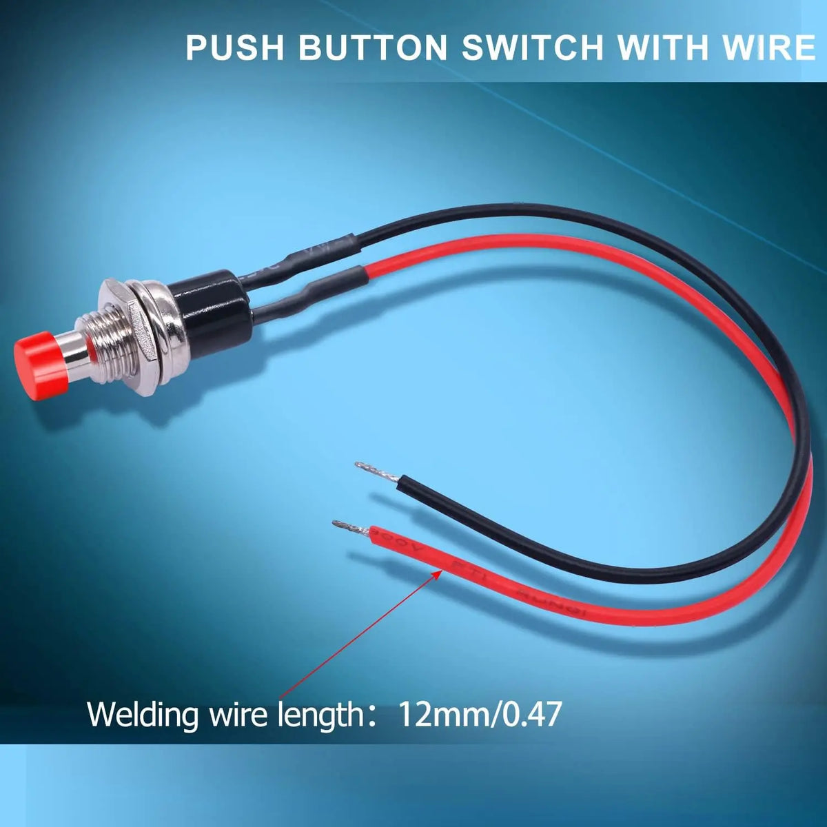 12PCS 12V 250V Momentary Push Button Switch 2 Pins SPST 7mm 
