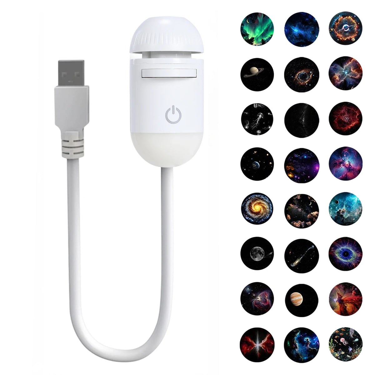 Usb Mini Galaxy Star Projector Star With Multi Projection Films Starry Space Atmosphere Nightlight Kid Car Home Decoration
