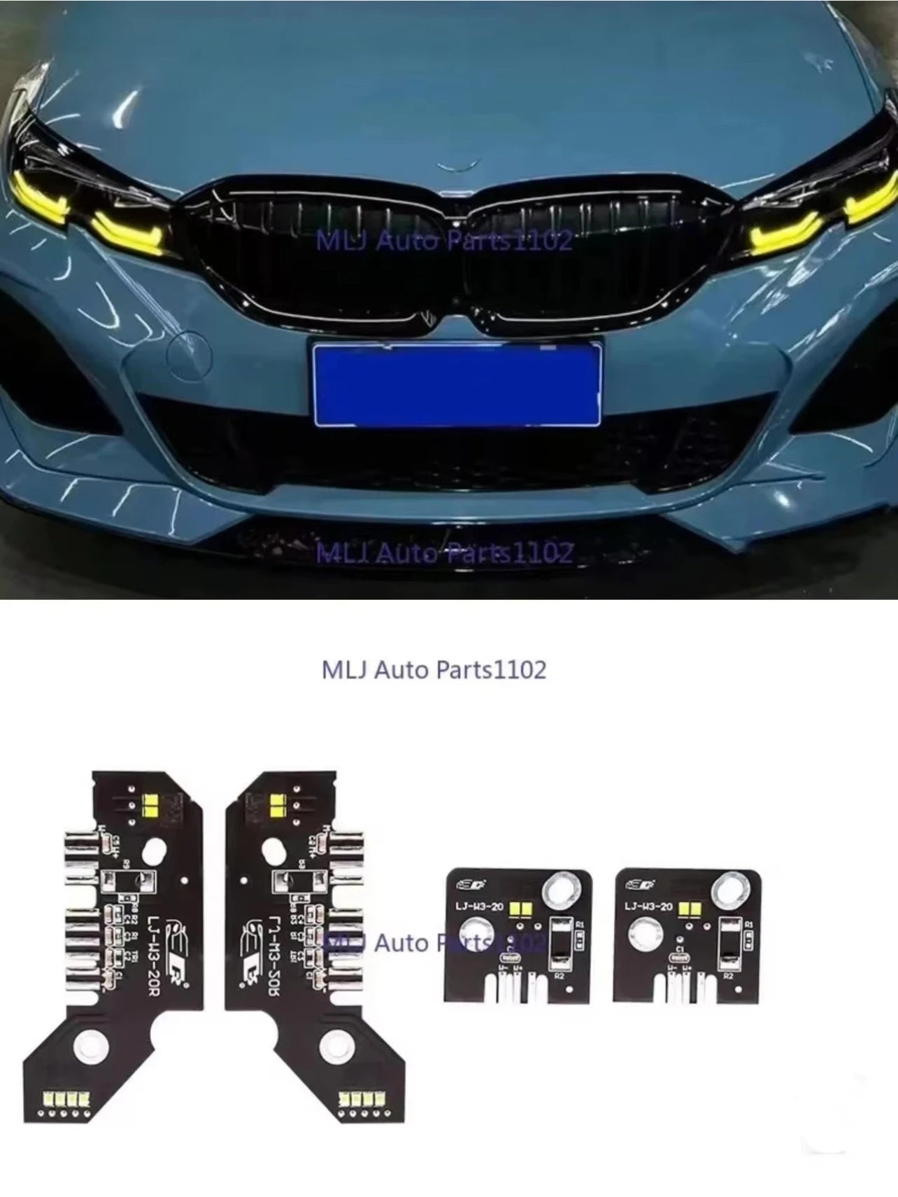 DRL LED Modules Board Set Fit Pre‑LCI Adaptive LED Headlight For BMW 3 Series G20 2019 2020 2021 2022 for BMW