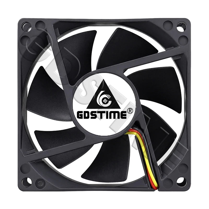 Gdstime DC 5V 12V 24V Fan 80mm 25mm PC CPU Cabinet Cooler Fa